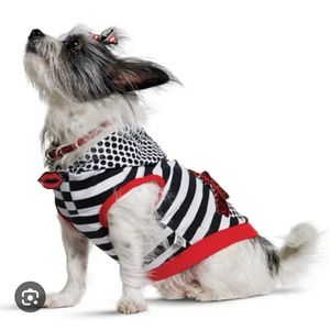 Harajuku Lovers Dog Clothes Hoodie Size: Small Black White & Red NWT